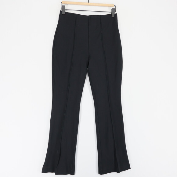 Spanx Pants - Spanx Perfect Fit Ponte Flare Pants Womens M Black Pintuck High Rise Pull On